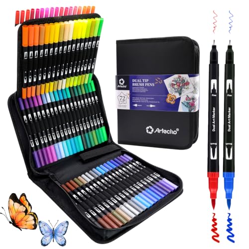 Artecho 72 Colors Dual Tip Markers for Adult...