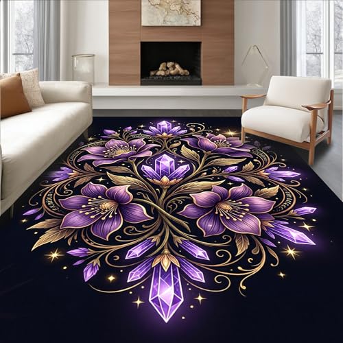 Design&I Low Pile Flatwoven Area Rug 2x3, Witchy Charm Motif