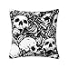 Taie d'oreiller universelle 4 saisons, motif tête de mort, coussin lombaire carré, convient pour canapé, chambre à coucher, voiture, 30,5 x 30,5 cm.