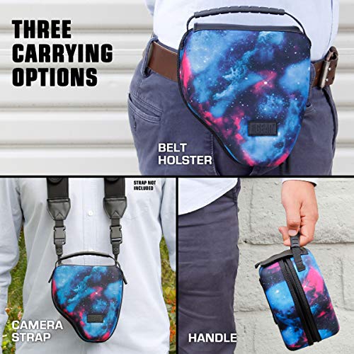 Usa Gear Dslr Camera Sleeve With Molded Eva Hard Shell Camera Case Protection, Quick Access Opening, Padded Interior And Rubber Coated Handle-Compatible With Nikon, Canon, Olympus And More (Galaxy) #TOP5