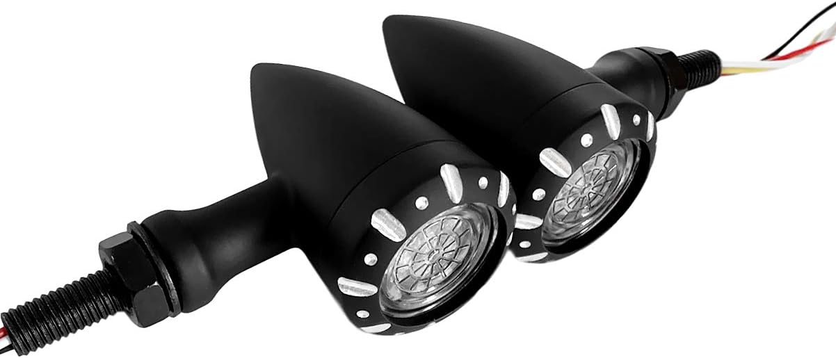 FATECIM 2X Motorcycle LED Taillight Turn Signal Lights with Running/Braking Lights, Heavy Duty Aftermarket Blinkers Indicators for Bobber Harley Honda Yamaha Suzuki Kawasaki Cruiser Mini Chopper