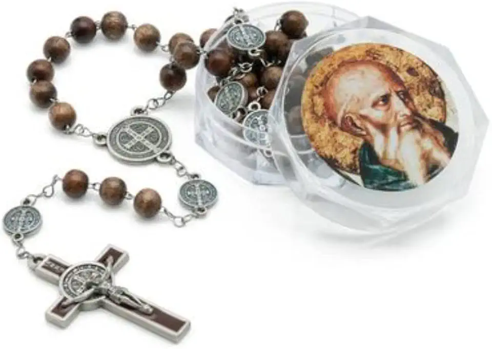 Terço Imbuia Inox 8mm São Bento PV