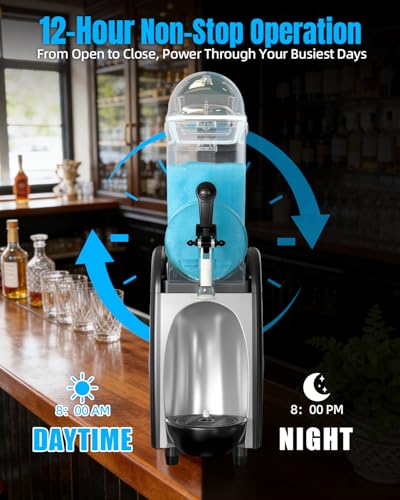 Image of GSEICE Commercial Slushie Machine 4.75 Gal Single Tank Margarita Machine for Wine Daiquiri, 7-Color LED Light, 5 Modes Slushy Machine, Slushie Machine for Bar Restaurant Store Party Business 120V /60Hz