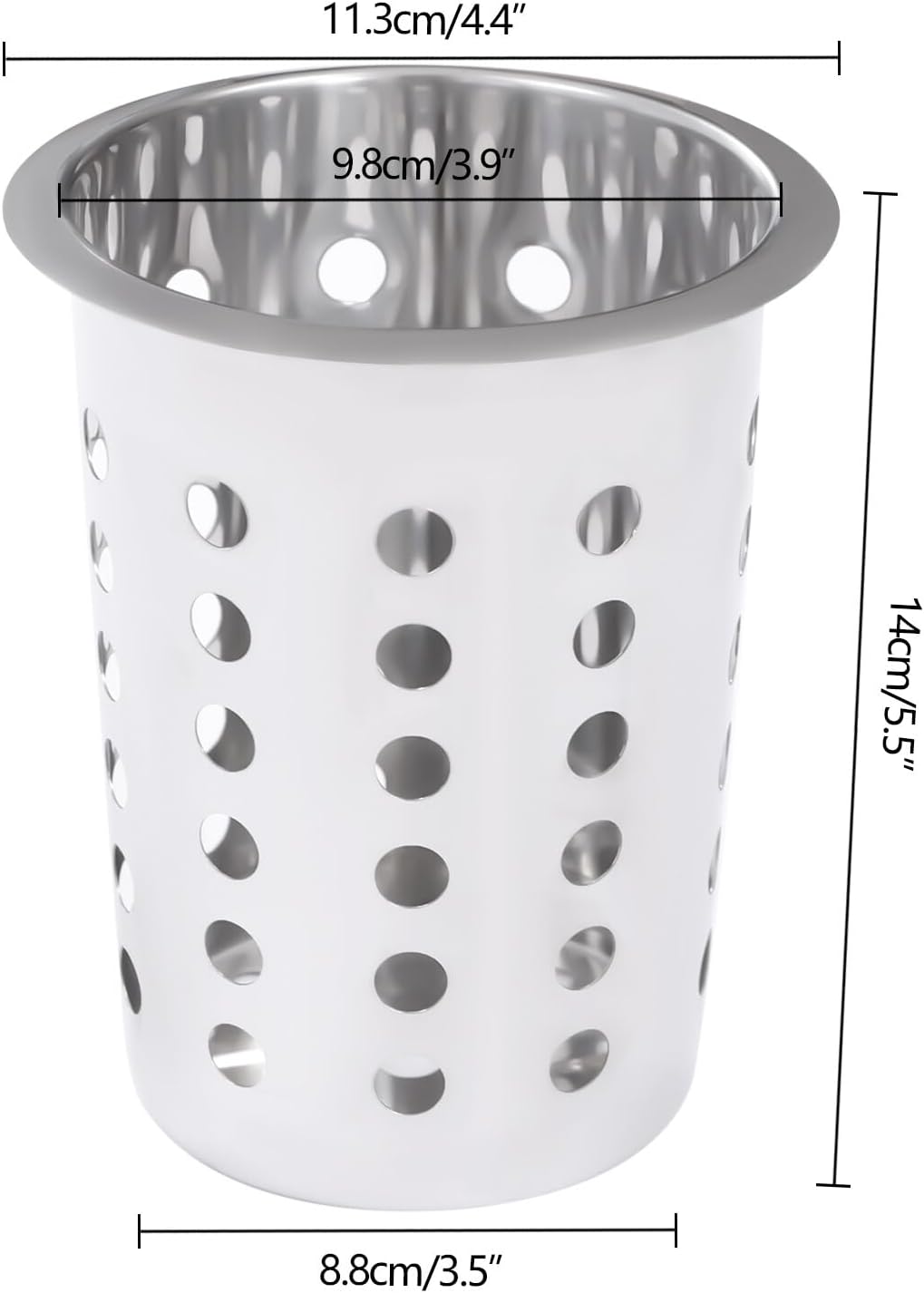 4 holes Stainless Steel Kitchen Holders Cylinder Flatware Utensil Organizers