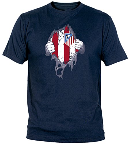 Desconocido Camiseta El Atleti En El Corazón Adulto/niño Camisetas del Atleti colchoneras ATM rojiblanco (XL, Marino)
