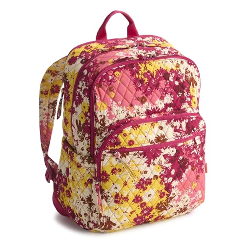 Image of Vera Bradley Women's Premium Cotton Large Bancroft Backpack, Starstruck Daisies, One Size