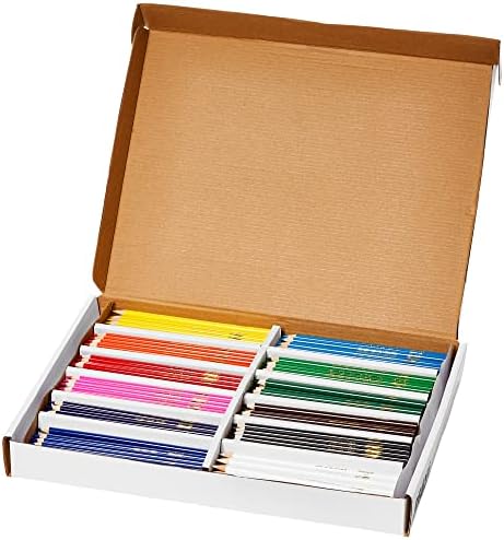 Prang Thick Core Colored Pencils Master Pack, 3.3 Millimeter Cores, 7 Inch Length, 12 Assorted Colors, 288 Count (82408), Multicolored