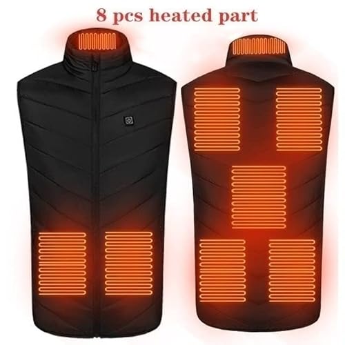Winter Heating Vest Jacket Warmte Vest Puffermen Electric Usb Heater Tactical Bodywarmer For Sports Hunting Hiking 22.10.27 (Color : 8 Areas Heat Black, Size : 6X-Large) #TOP1