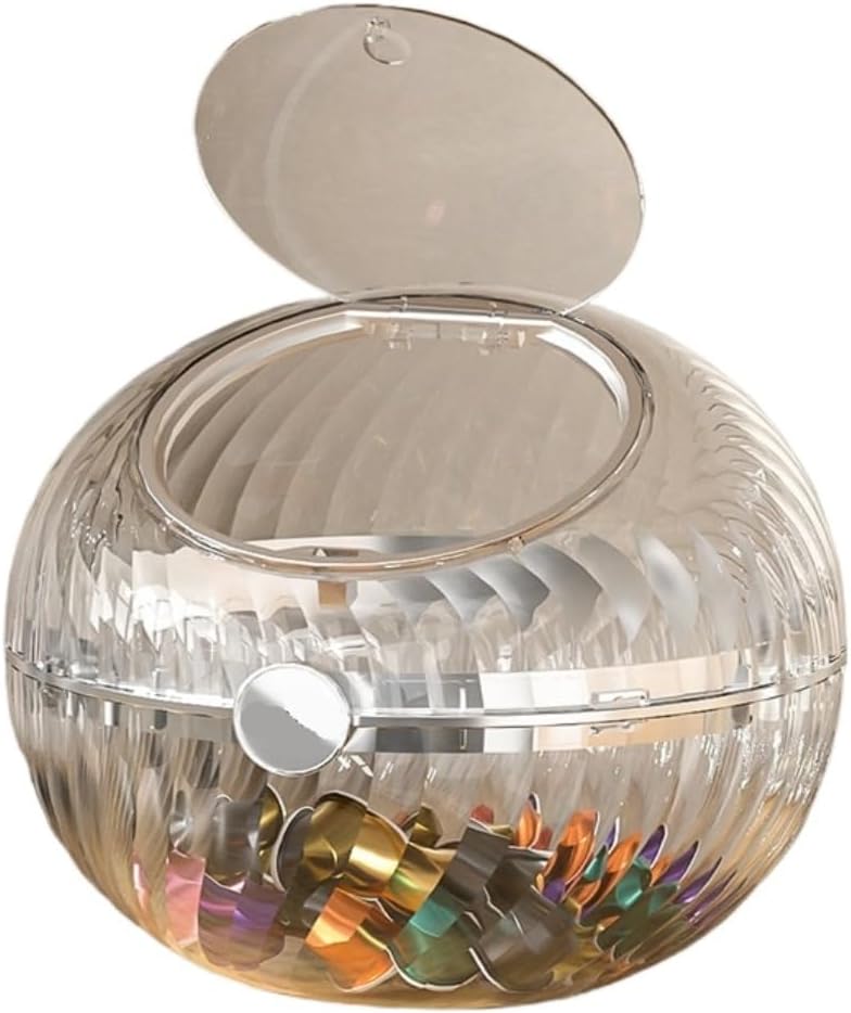 Coffee Storage Tea Bag Storage Box Bar Capsule Coffee Storage Rack Desktop Storage Rack Candy Tea Storage Basket With Lid Coffee storage Basket(Silver)