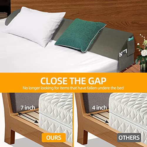 Blumir Queen Size Bed Wedge Pillow/Mattress Wedge/Headboard Pillow//Bolster Pillow Close The Gap Between Your Mattress And Headboard(60"X10"X6") #TOP4