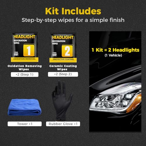 Semboh Ceramic Car Headlight Restoration Kit, No Sanding, Removes Yellowing and Cloudiness, Restores Clarity to Like New Look, No Power Tools Needed, Wipe Rinse Coat for Car Truck SUV by Semboh - Image 4