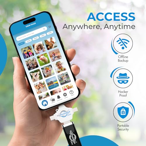 ThePhotoStick® Omni 128GB USB Flash Drive & Memory Stick – Photo & Video Backup for iPhone, Android, Mac & PC – Multiport Connection to Easily Store & Transfer Files