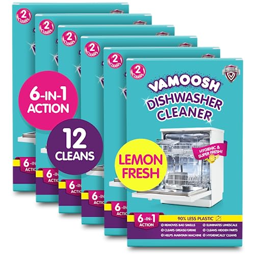 Vamoosh 6 in 1 Dishwasher Cleaner 12 Cleans - Deep...