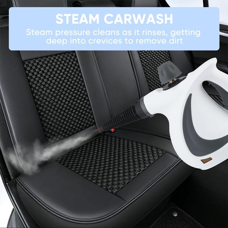 Multi-Surface Natural Steam Cleaner,Power Washer，with 1 Set Accessories, Multi-Purpose Steamer for Home Use, Steamer for Cleaning Floor, Grout and Car，Washer (1 set+Four cloth)