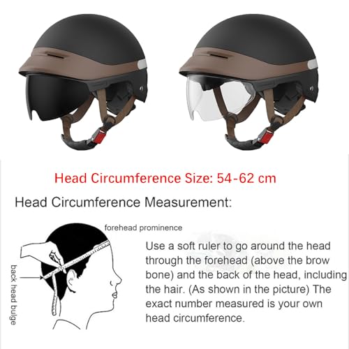 Cascos de moto para hombre y mujer abiertos de diseño compacto con ajuste de 55-62cm 8