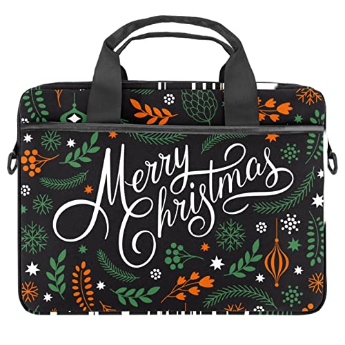 Sacoche bandoulière PC portable 13 13.3 14.5 pouces Merry Christmas multicolore