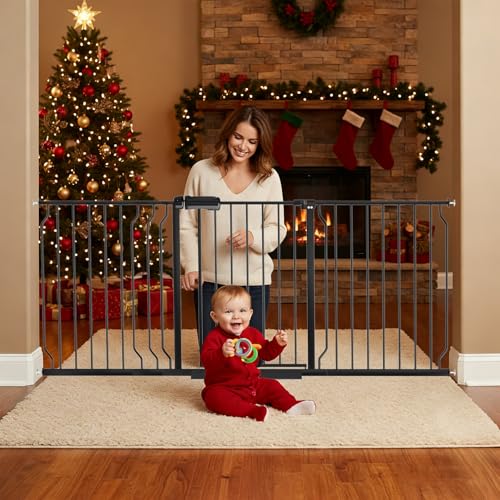 Extra Wide Baby & Dog Gate with Auto-Close