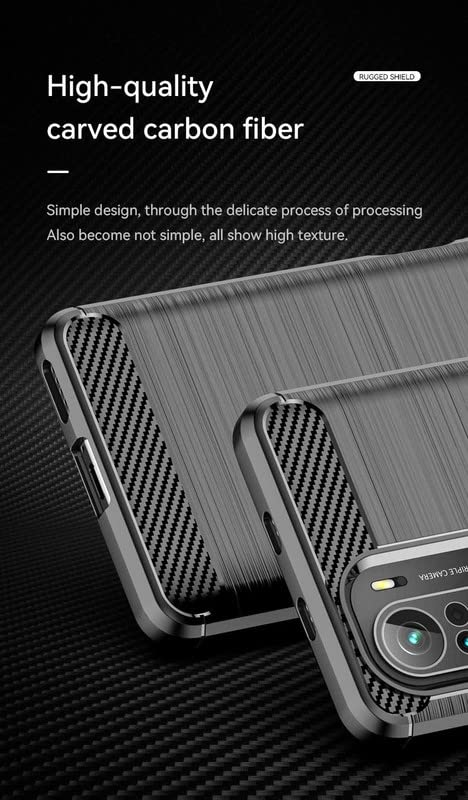 Image of NPRC Hybrid Ultra Slim Protective Case TPU Non-Slip Carbon Fiber Texture Shockproof Case Cover for Redmi 11i - Black