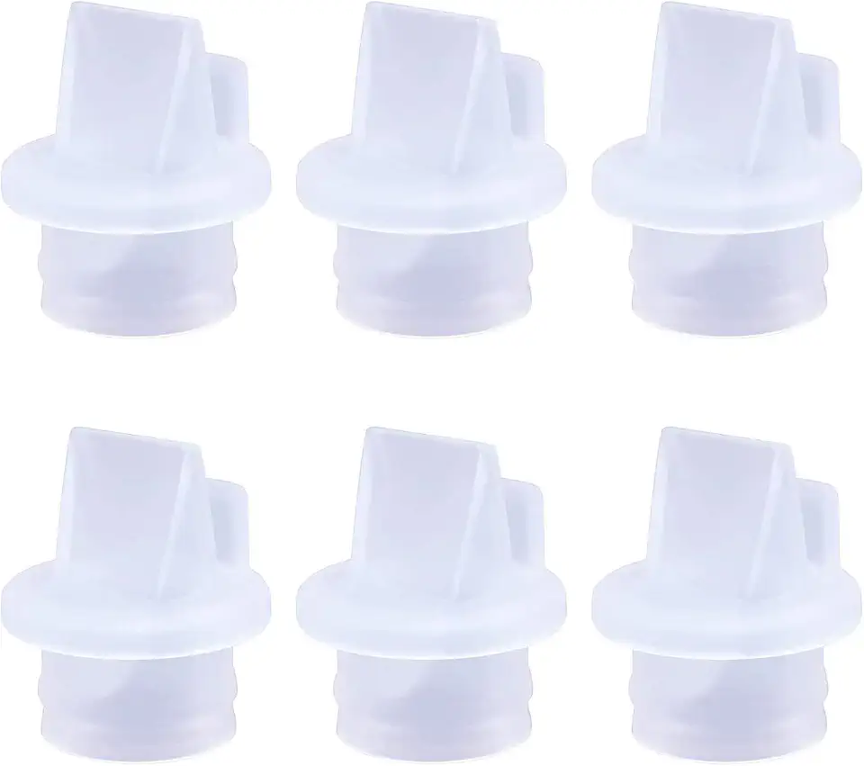 CW Breast Pump Accessories, Duckbill Valves for Most Breast Pumps, Replacement Silicone Duckbill Valves, BPA/DEHP Free (6 Pack)