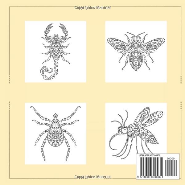 Bugs and Insects Mandala Coloring Book for Stress Relief & Relaxation Drawings: Discover the Zen in Tranquil, Stress-Relieving Insect Designs, Mandalas, Zentangle inspired Nature Art Explore and Color - Image 2