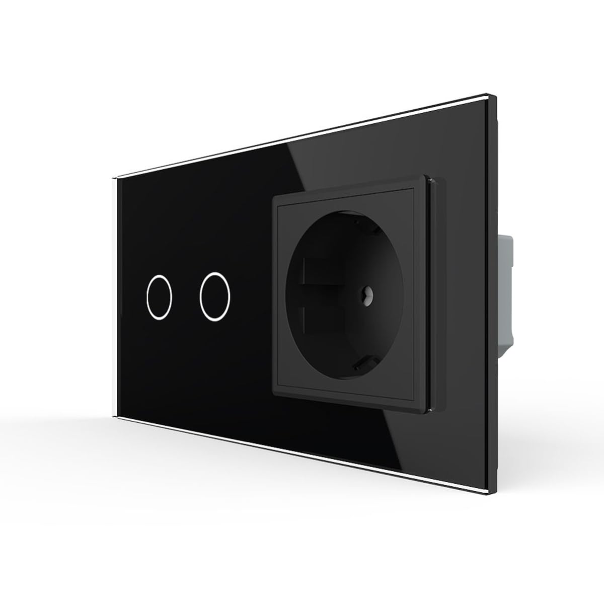 LIVOLO Funk Serienschalter Touch und Steckdose mit Glasrahmen VL-C702R/C7C1EU-12-A Schwarz