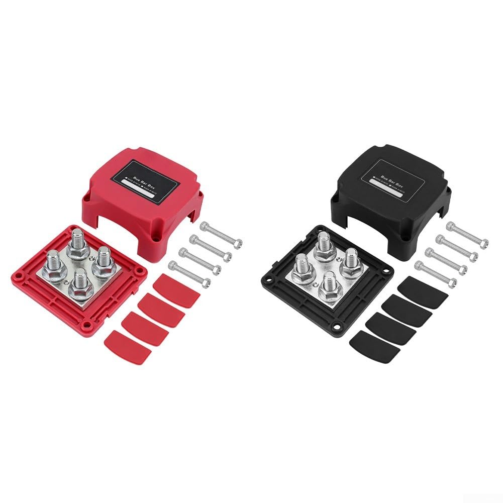 Bloc de distribution d'alimentation 400 A avec goujons M10 rouges et noirs pour barres de bus marines, bornier de batterie pour automobiles et navires (M10 rouge et noir)