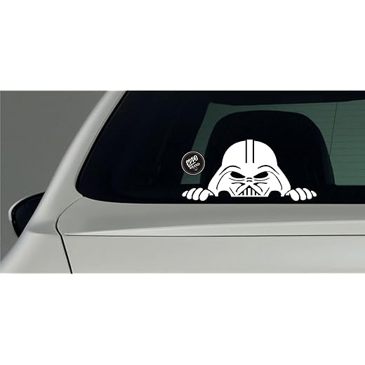 EppoBrand Darth Vader On Board Spähen Mandalorianischer Vinyl Aufkleber 20x11 cm für Autos LKW Fenster Stoßstange Kühlschrank Skate Binder Fahrrad Laptop Macbook Notebook
