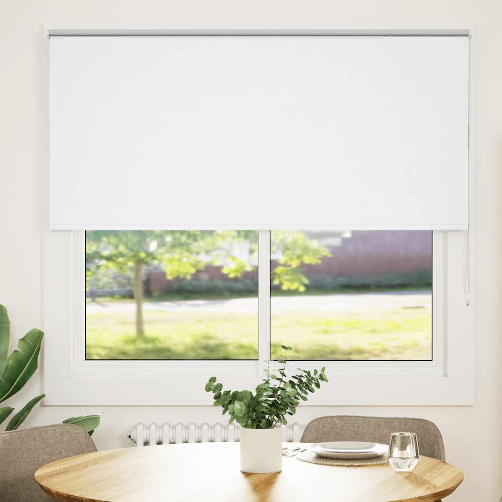 Store enrouleur occultant blanc 160 x 130 cm - Largeur du tissu 156,6 cm - Polyester - Protection solaire - Brise-vue - Montage facile - Durable et résistant aux intempéries