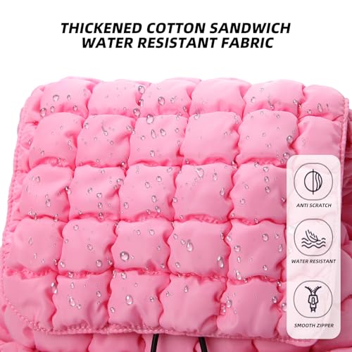 Carfond Quilted Puffer Backpack for Women Lightweight Soft Puffy Drawstring Backpacks Rucksacks Bags for Casual Daypack Travel Hiking Gym, Pink by Carfond - Used condition - Image 6