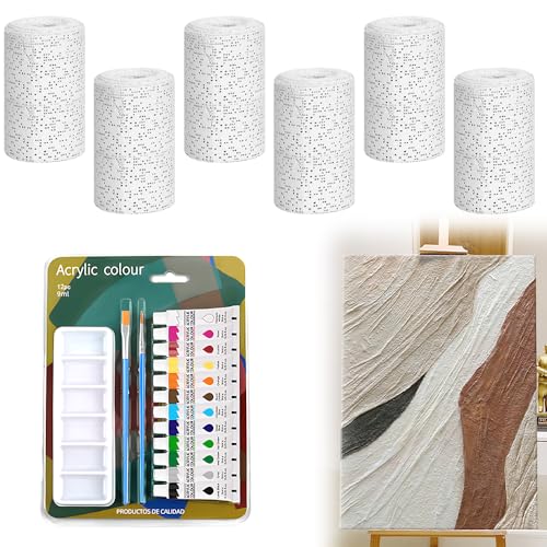 HOVCEH Molde Tripa Embarazada, 10 * 270 cm Kit de Fundición de Vientre con 12 Colores de Pintura, Kit Completo para Impresión 3D de Vientre de Embarazada, Kit 3D para Mujer Futura Madre Pareja