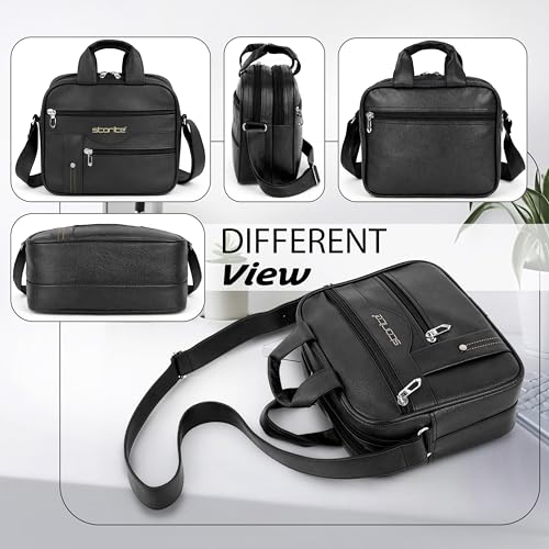 Image of Storite Stylish Small PU Leather Sling Cross Body Travel Office One Side Shoulder Bag for Men Women