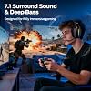 Auriculares Gamer Monster Mission ANC200, 2.4GHz/Bluetooth con Cancelación Activa de Ruido, Sonido Envolvente Virtual 7.1, Micrófono Retráctil Oculto, Batería de 70H, para PS5, PS4, PC, Switch 6