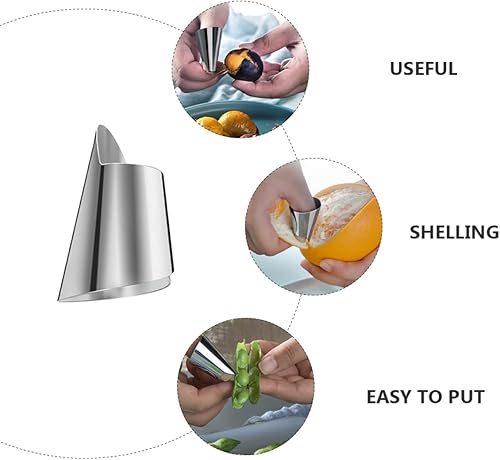 Miniatura 6 de Hemoton 20 unids pelador para cortador de mariscos cubierta de acero inoxidable peladores de verduras heridas Cortar verduras protectores metal
