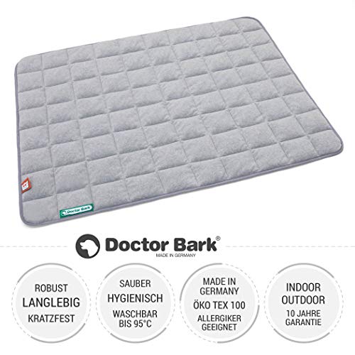 Doctor Bark Hundedecke Fleece Wendedecke - Flauschige, robuste Hundematte für große Hunde. waschbar bis 95°C - hochwertige Indoor/Outdoor Liegedecke (XL - 120x100 cm, Hellgrau/Hellgrau)