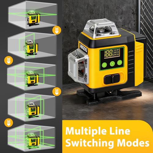 Laser Level - Laser Level 360 Self Leveling with Tripod, 4 x 360 Lazer Leveler Tool Green Line Laser for Ground Leveling, 16 Line Laser Level for Picture Hanging, Measuring, Construction by ABQOQ - Image 2