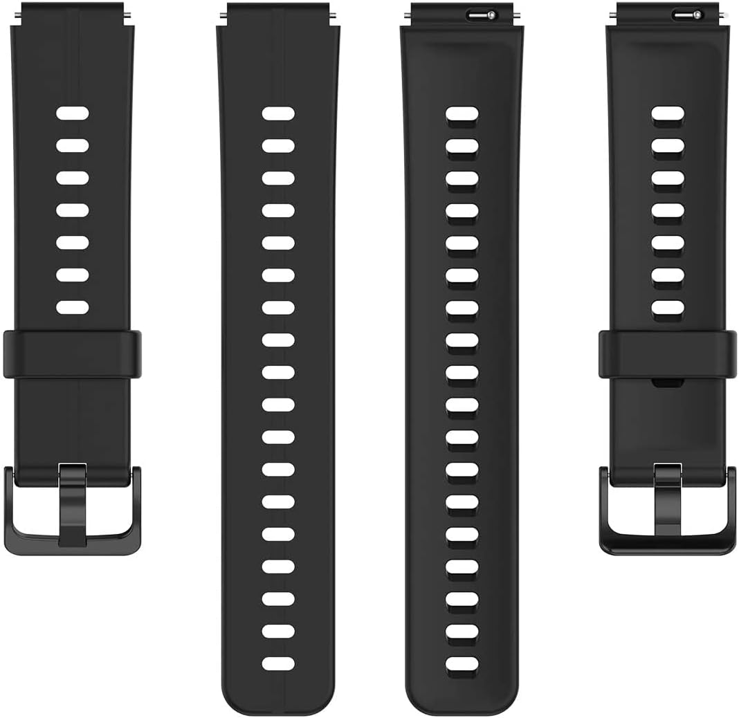 Lamshaw 16mm Watchband, Compatible for HENGTO H39 PLUS Band, Silicone Replacement Soft Band Wristbands Straps BOCLOUD Smart Watch 1.45" / MorePro HM08 /FITVII HM08 Smart Watch (Black) image 2