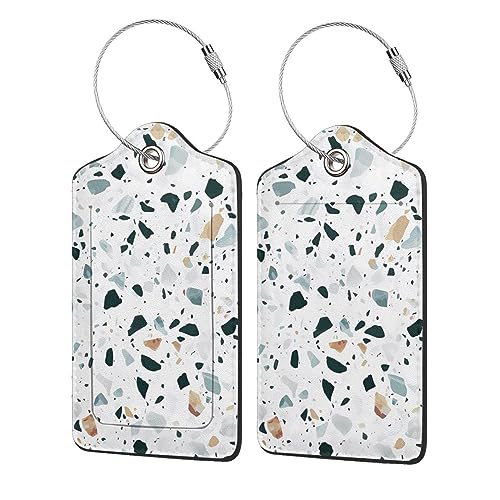 Étiquette de bagage terrazzo cuir synthétique porte-adresse valise sac de voyage