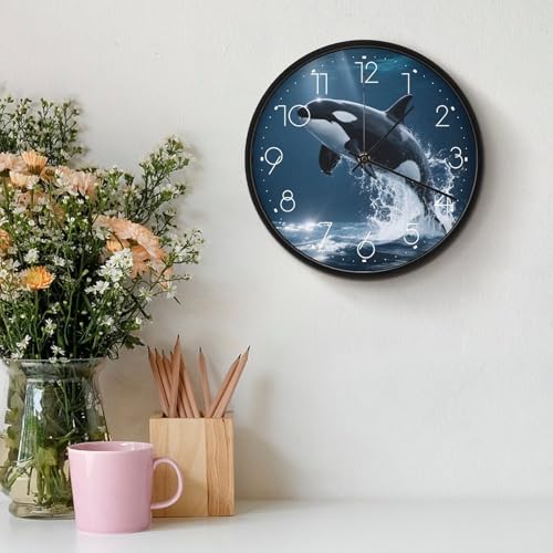 Reloj de pared analógico silencioso 10 pulgadas redondo miniatura 3