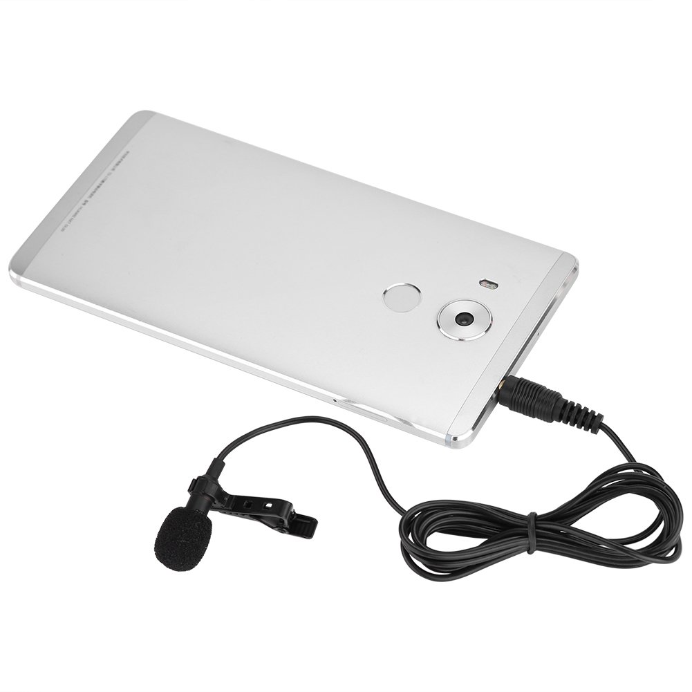 PUSOKEI Uniwersalny mikrofon jack 3,5 mm przewodowy klips do klapy mikrofon krawat klips wzmacniacz głosowy mikrofon dla urządzeń z systemem iOS i Android i Windows