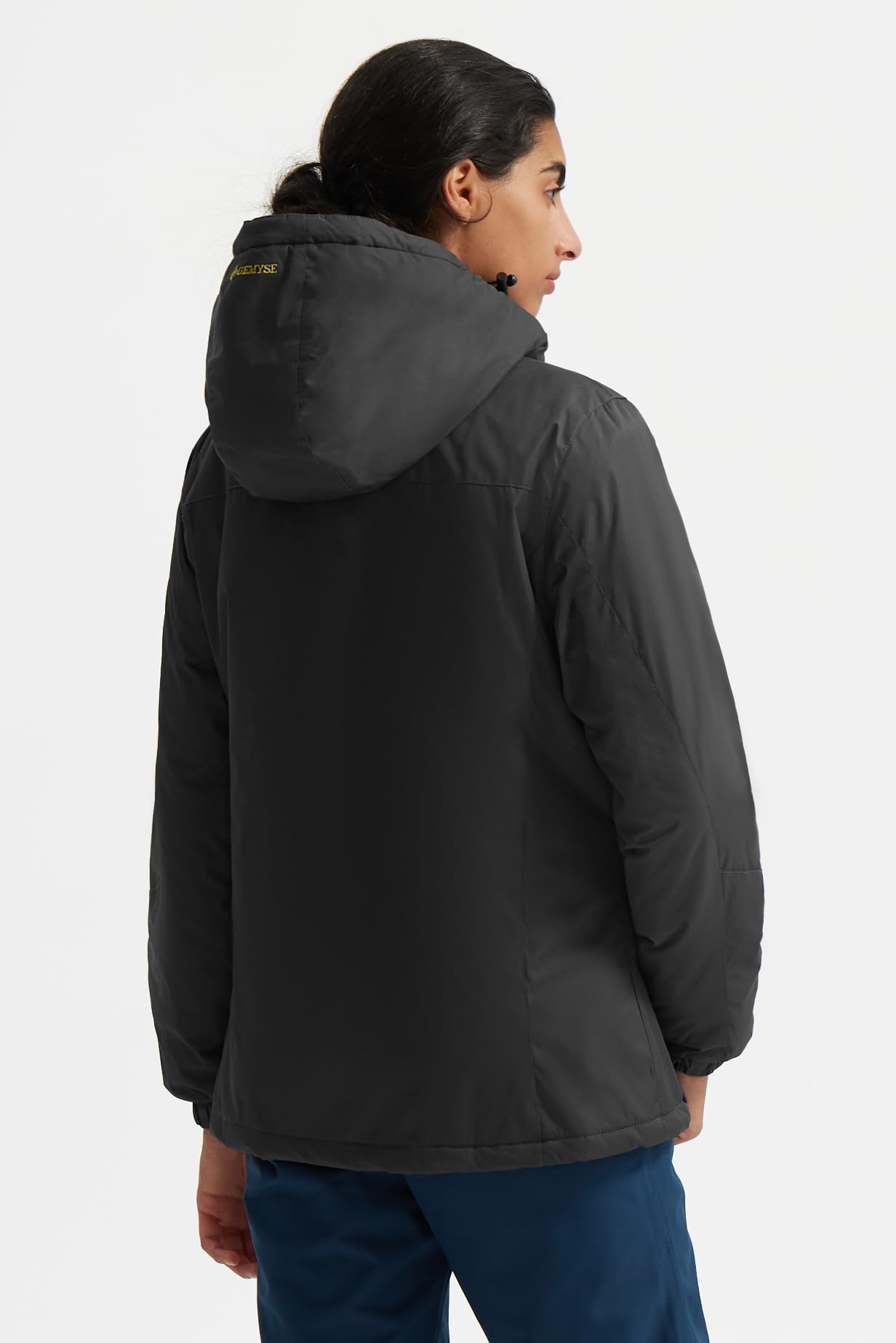 GEMYSE Donna Giacca da Sci impermeabile montagna Giacche Pile invernale antivento Cappotto con Cappuccio