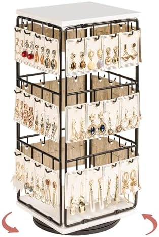 360 Rotating Earring Display Stands for Selling, Earring Rack Dis...