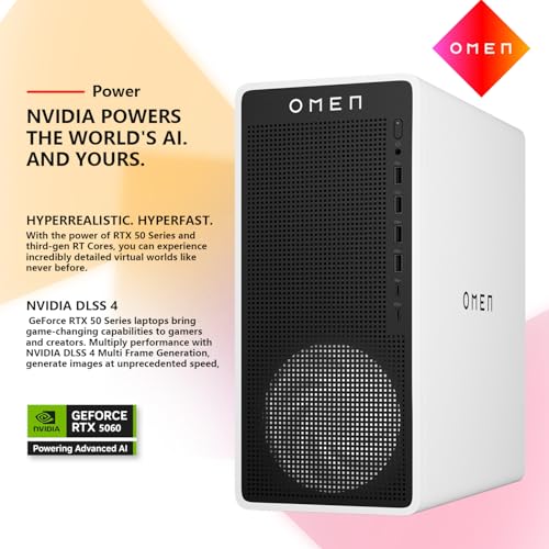 HP Omen 16L 5060 Gaming Desktop PC, Intel Ultra 7 265F (Beats Intel i7-14700F), Geforce RTX 5060, 32GB DDR5 RAM, 1TB SSD, OMEN Hub, Support 3-Monitor 4K, HDMI, Windows 11 Home, Keyboard Bundle, White - Image 5