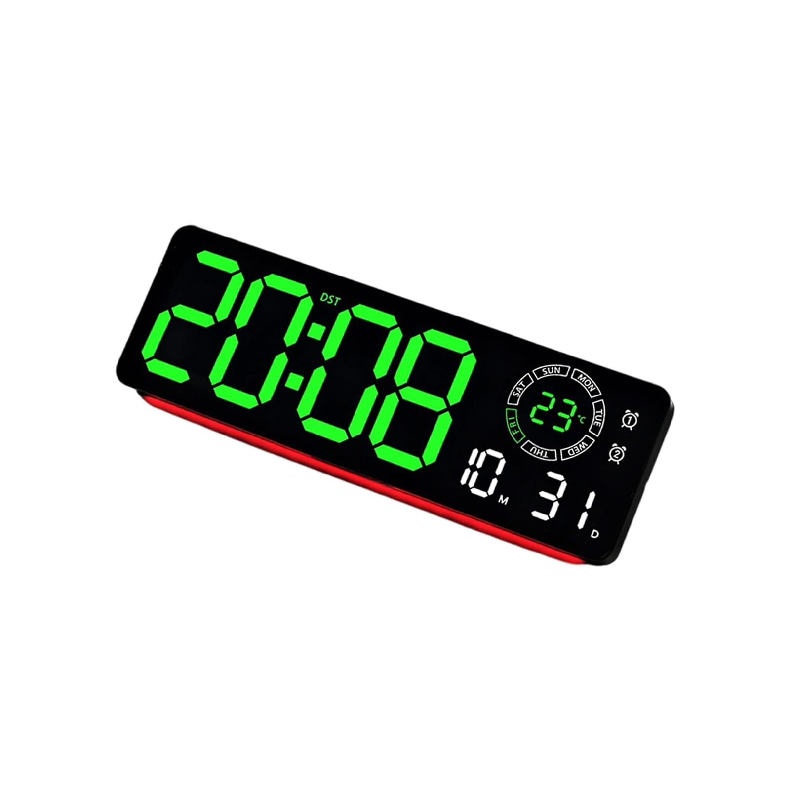 Horloge murale LED lumineuse avec capteurs de température intérieure maison