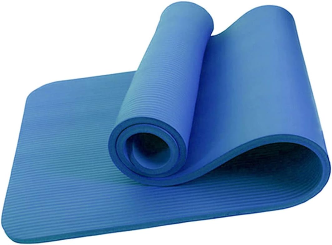 Extra Thick Non Slip Yoga Mat with Carrying Strap for Home Use for Yoga Pilates Fitness Workouts Blue
