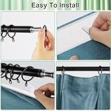 Alaoo 45 Pack Curtain Rings, Metal Drapery Curtain Rings with 50 White Plastic Hooks for Curtain Poles Rod Shower Curtain, 30 mm Internal Eyelets Diameter, Black - Image 4