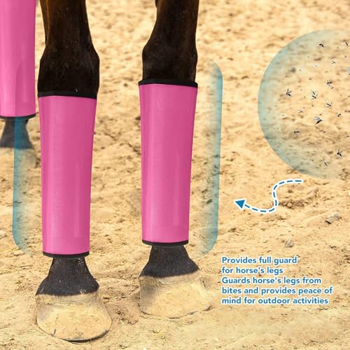 Botas de mosca de malha para cavalos conjunto de 4, protetores de perna de cavalo de malha respiráve