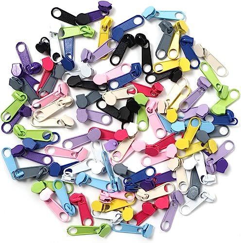 image for DOITEM 96Pcs Zipper Repair Kit - 3# Zipper Pull Rescue Kit (12 Colors)
