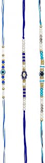 Premium Rakhi Bracelet Set of 3 for Raksha Bandhan Celebration | Traditional Festival Threads with Decorative Beads and Handcrafted Detailing