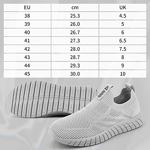 ODCKOI Sneakers voor heren, zonder veters, slip-on schoenen, mesh, ademend, licht, hardloopschoenen, sportschoenen, comfortabele gymschoenen, lichtgewicht, outdoor joggingschoenen, 43 EU