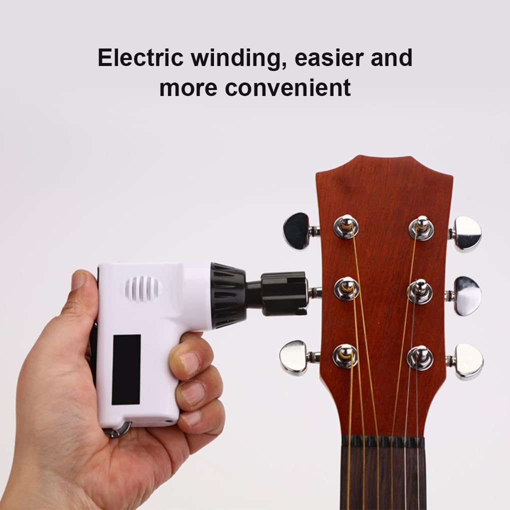 3 set di avvolgicorde per chitarra strumento di manutenzione efficiente ricaricabile elettrico corde avvolgimento dispositivo strumento musicale accessorio bianco